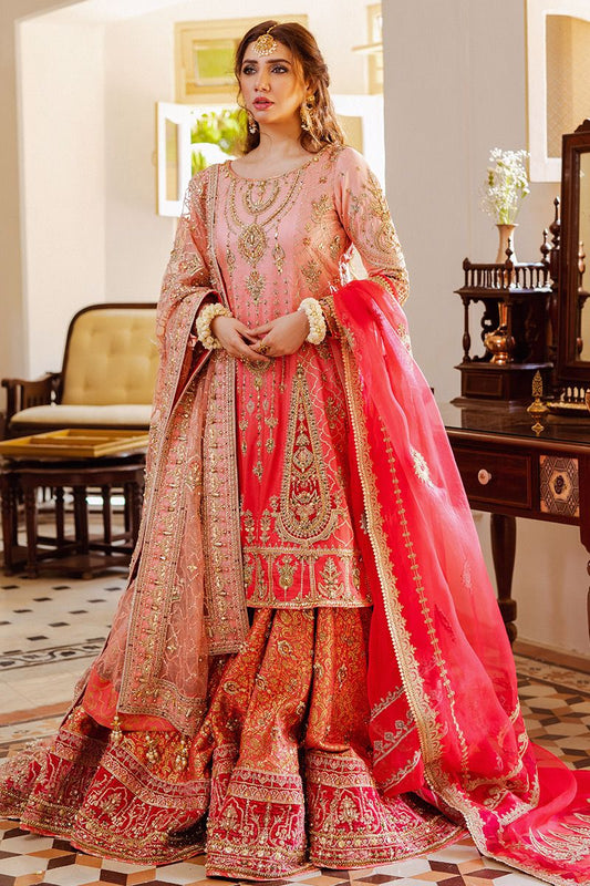 Mohsin Naveed Ranjha 2 Tone Hand Embroidered Suit MOJGAN 03