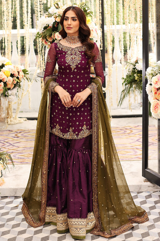 Aisha Imran Chiffon Embroidered Unstitched MAALIKA Purple Desire