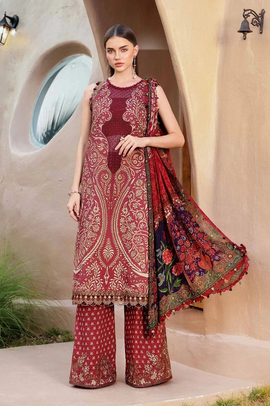 Maria B Luxury Eid Lawn Embroidered Unstitched 3 Piece MPT-2512-A