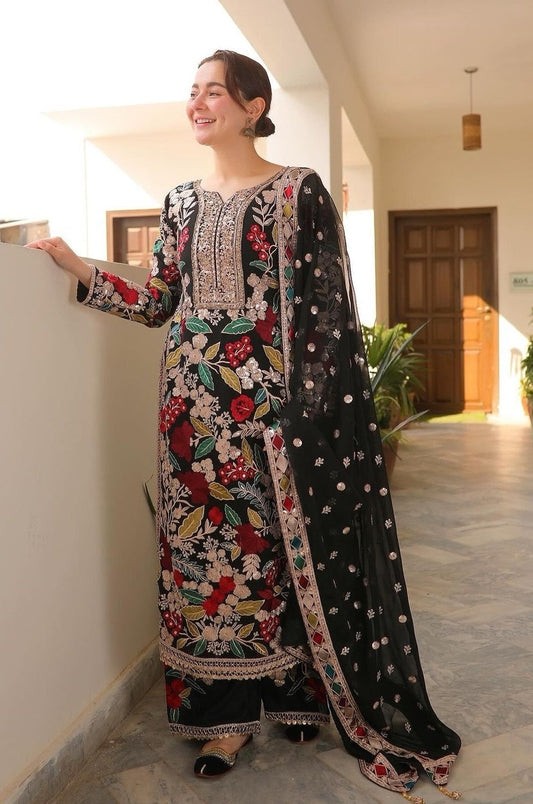 Haseen’s Mehnaaz Black Luxury Lawn Collection Unstitched 9B