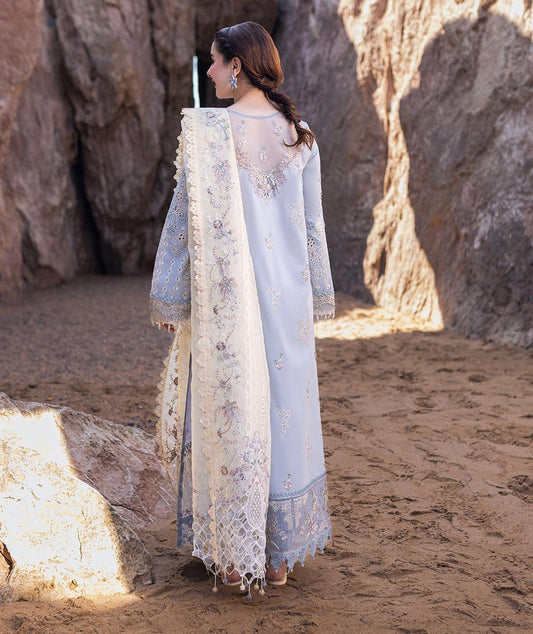 Qalamkar Sahil Kinare Luxury Lawn Embroidered Collection Firuze