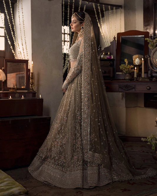 Faiza Saqlain Wedding Couture Net Embroidered Unstitched Collection MAH