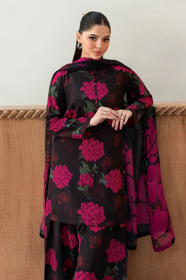 AFSANA Baroque Black Swiss Lawn