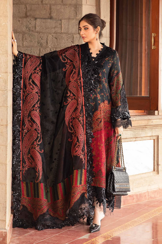 Maria.B Luxury Lawn Embroidered Unstitched 3 Pc Suit DL-1204