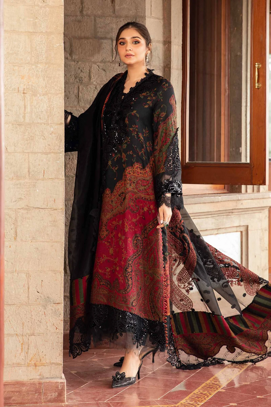 Maria.B Luxury Lawn Embroidered Unstitched 3 Pc Suit DL-1204