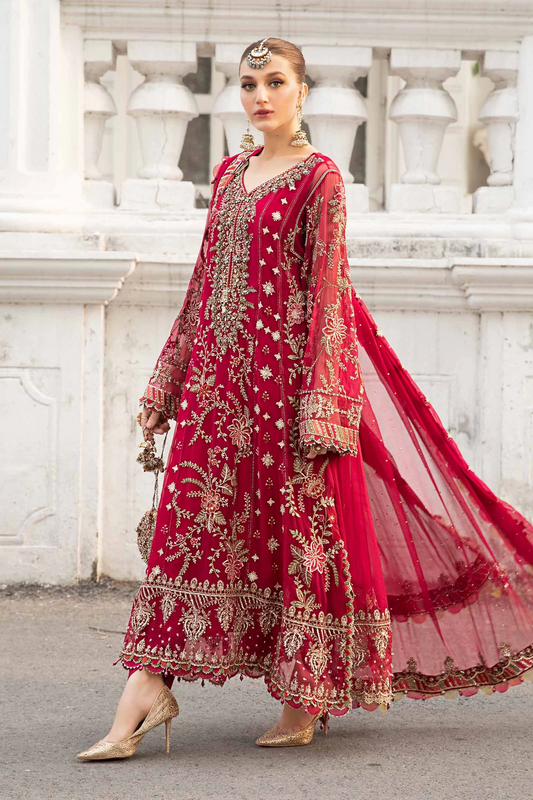 Maria.B Luxury Unstitched Embroidered Chiffon Suit MPC-24-107