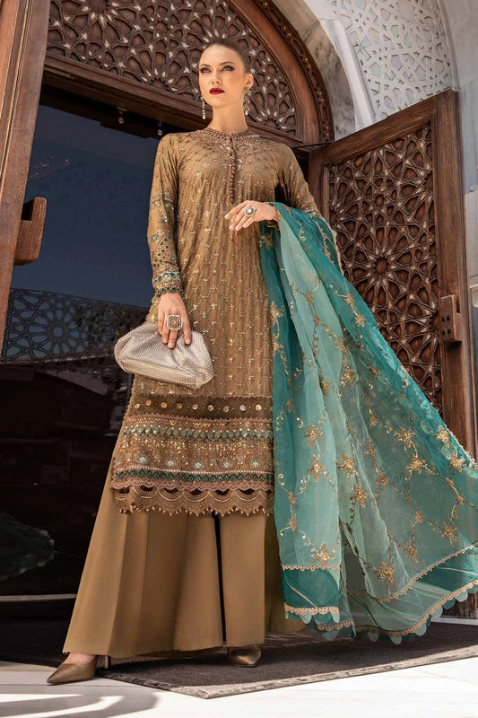 Maria.B Unstitched Embroidered 3 Pieces Cotton Satin Suit CST-808