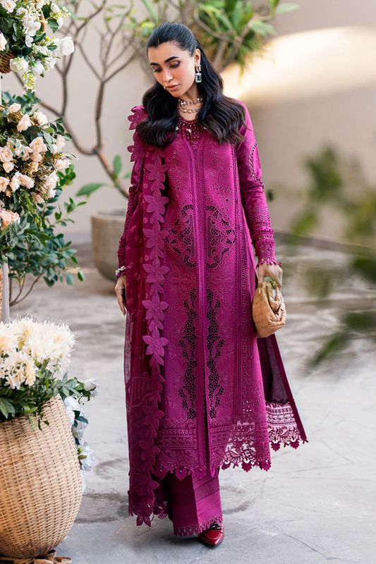 Qalamkar Luxury Lawn Embroidered Unstitched Collection FK-11 VIOLET