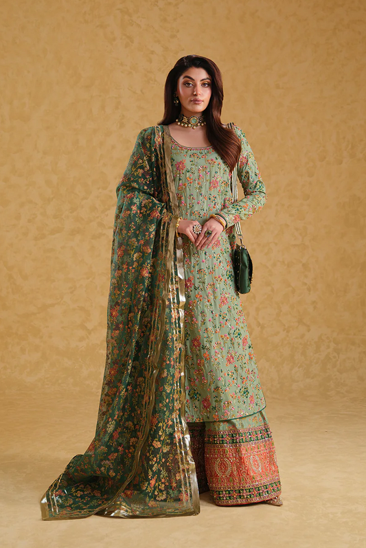 Neloo's Luxury Raw Silk Hand Embroidered Unstitched MEERAS