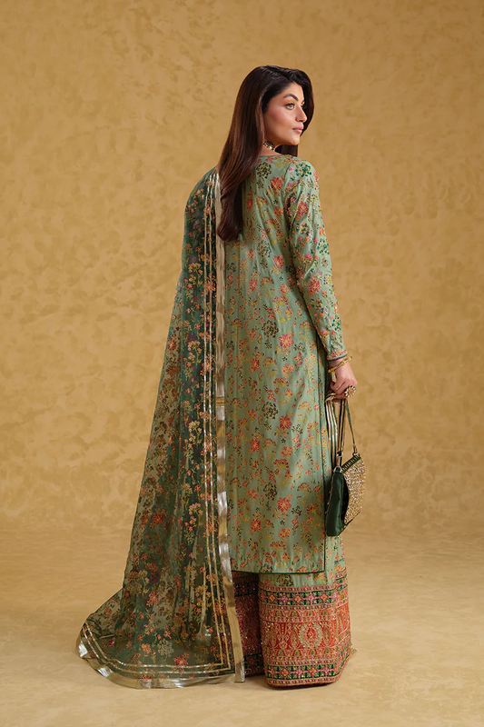 Neloo's Luxury Raw Silk Hand Embroidered Unstitched MEERAS