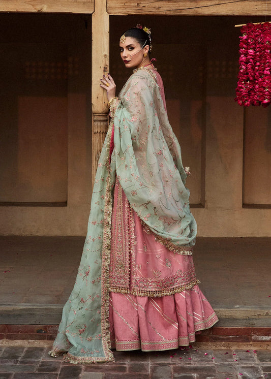 Hussain Rehar Embroidered Organza Suit Unstitched 3 Pc Aadoo - Formal Collection