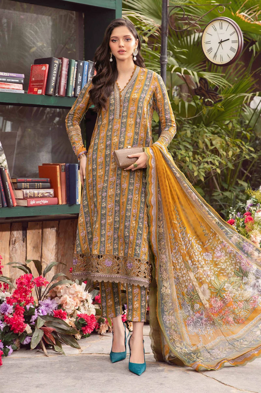 Maria.B MPRINTS 3 Piece Unstitched Luxury Lawn Suit MPT-2107-A