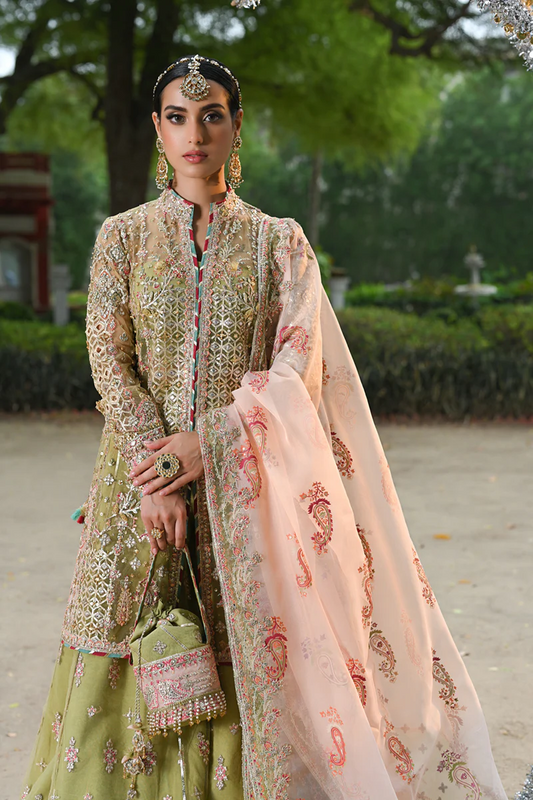 Qalamkar Singhar Net Embroidered Hand Work Unstitched Suits RF-07 HALENA