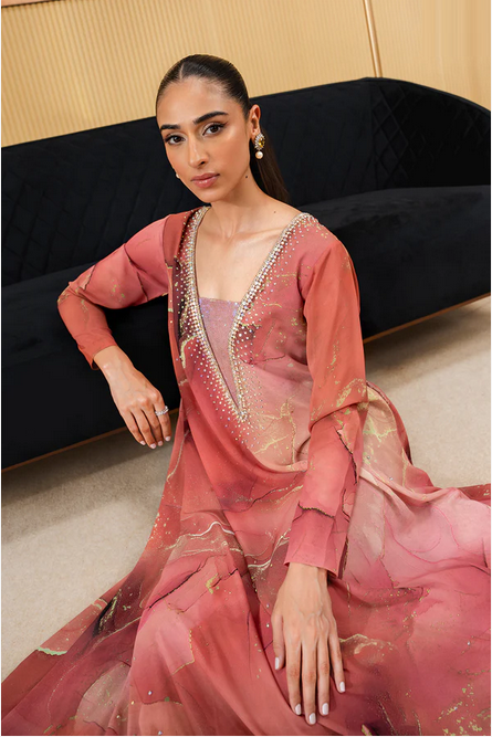 Lulusar Luxury Silk Hand Embroidered Collection Domol Dress