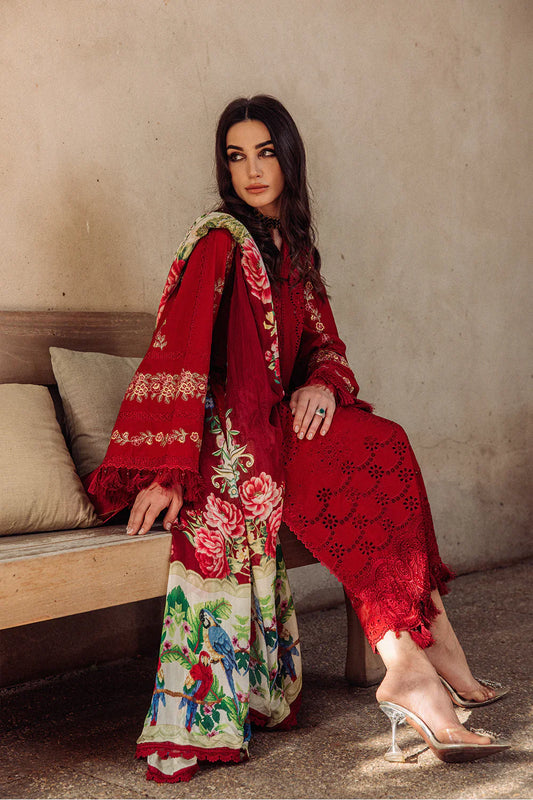 Saira Rizwan Luxury Lawn Embroidered Chiken Kari Collection Roise SR-05