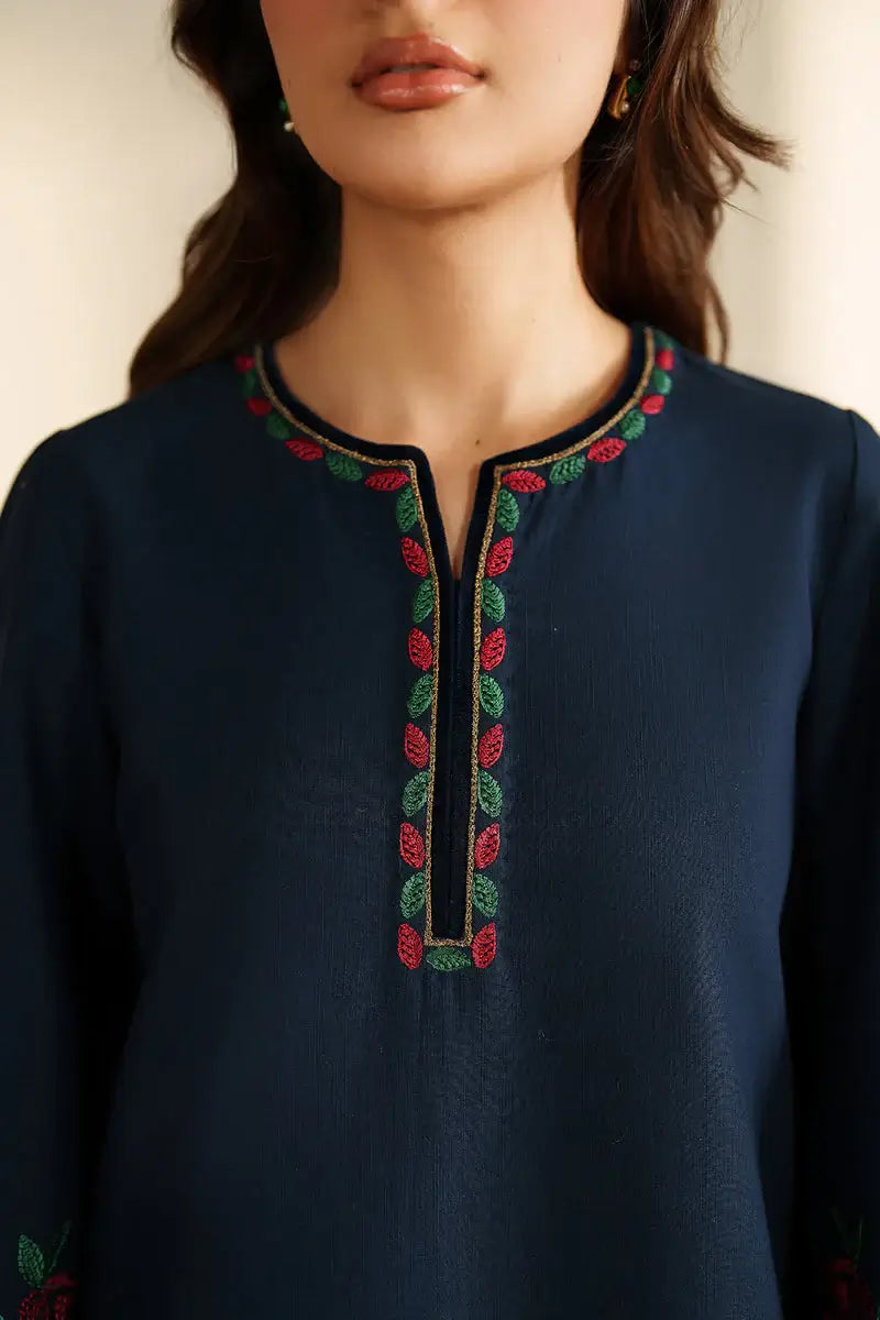 3 Piece Unstitched Heavy Embroidered Dhanak Suit with Embroidered Dhanak Shawl